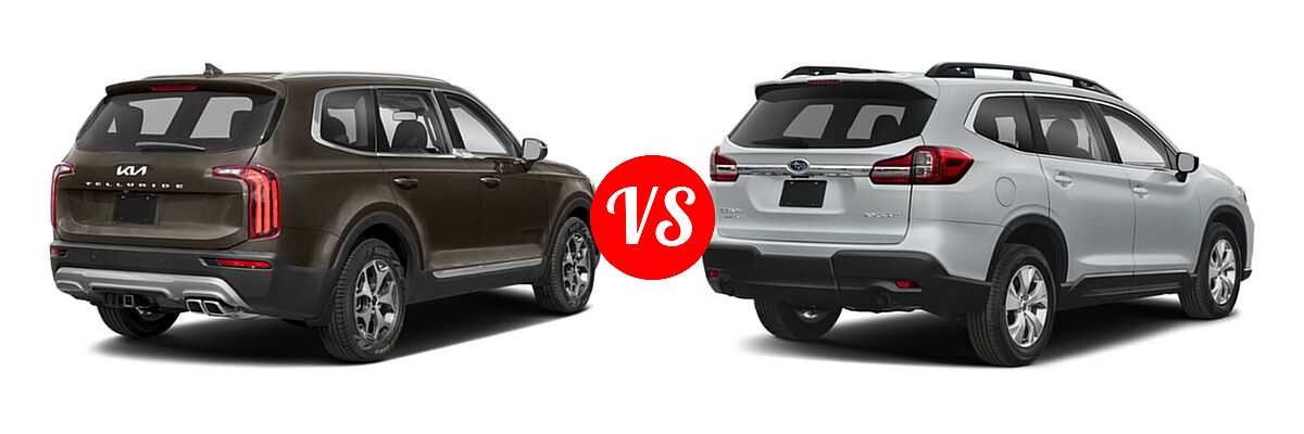 2022 Kia Telluride SUV LX vs. 2022 Subaru Ascent SUV 8-Passenger - Rear Right Comparison
