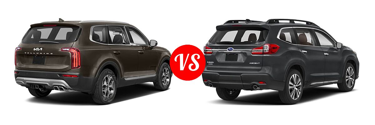 2022 Kia Telluride SUV LX vs. 2022 Subaru Ascent SUV Touring - Rear Right Comparison