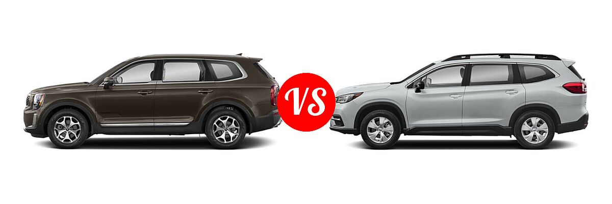 2022 Kia Telluride SUV LX vs. 2022 Subaru Ascent SUV 8-Passenger - Side Comparison