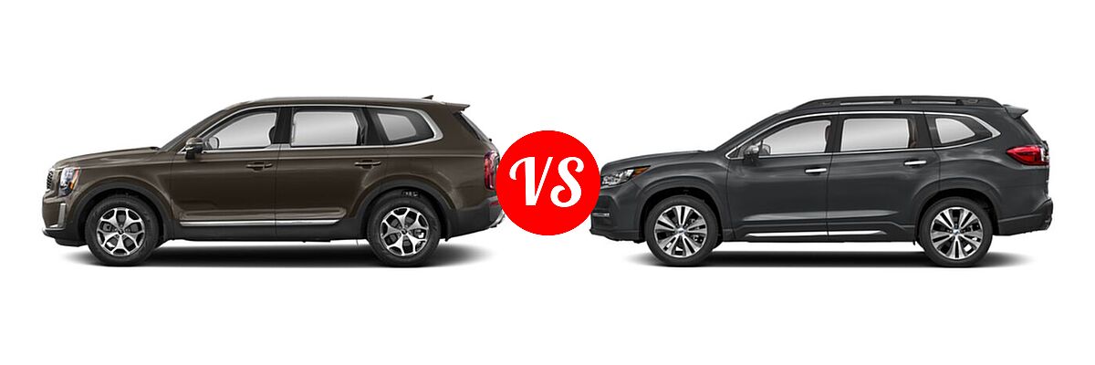 2022 Kia Telluride SUV LX vs. 2022 Subaru Ascent SUV Touring - Side Comparison