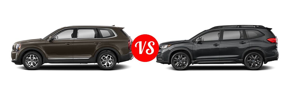 2022 Kia Telluride SUV LX vs. 2022 Subaru Ascent SUV Onyx Edition - Side Comparison