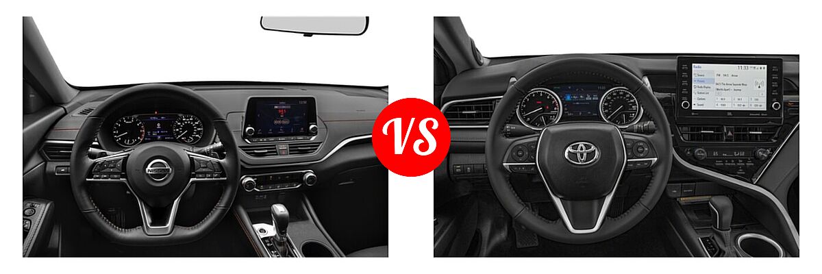 2022 Nissan Altima Sedan 2.0 SR / 2.5 SR vs. 2022 Toyota Camry Sedan XLE - Dashboard Comparison