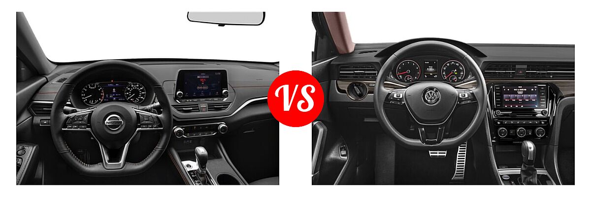 2022 Nissan Altima Sedan 2.0 SR / 2.5 SR vs. 2022 Volkswagen Passat Sedan 2.0T Limited Edition - Dashboard Comparison