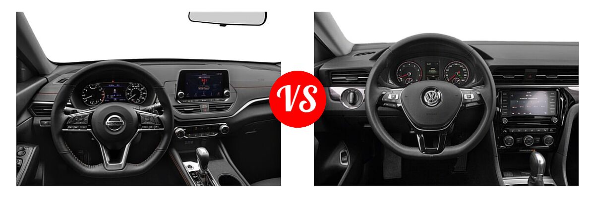 2022 Nissan Altima Sedan 2.0 SR / 2.5 SR vs. 2022 Volkswagen Passat Sedan 2.0T SE - Dashboard Comparison