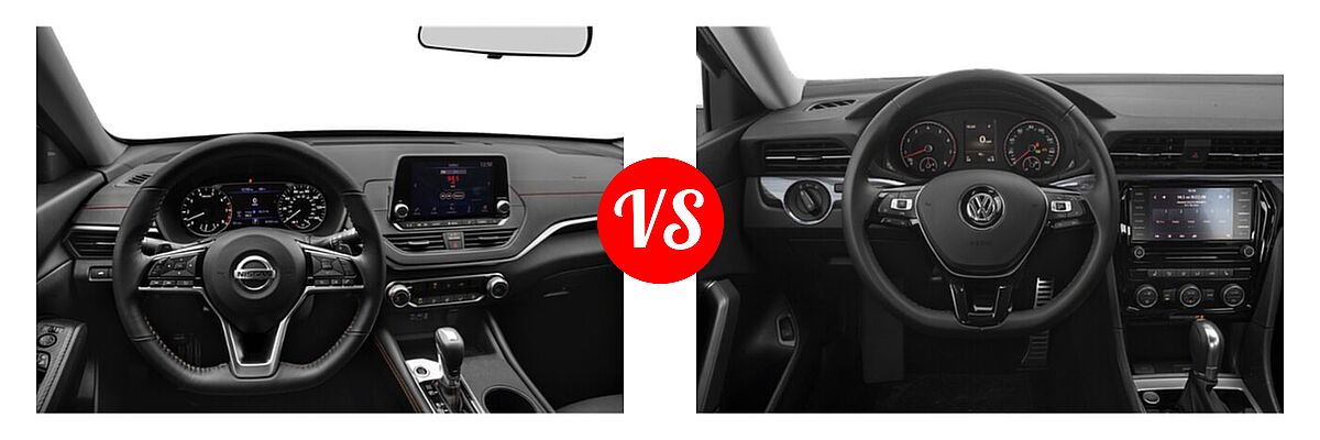 2022 Nissan Altima Sedan 2.0 SR / 2.5 SR vs. 2022 Volkswagen Passat Sedan 2.0T R-Line - Dashboard Comparison