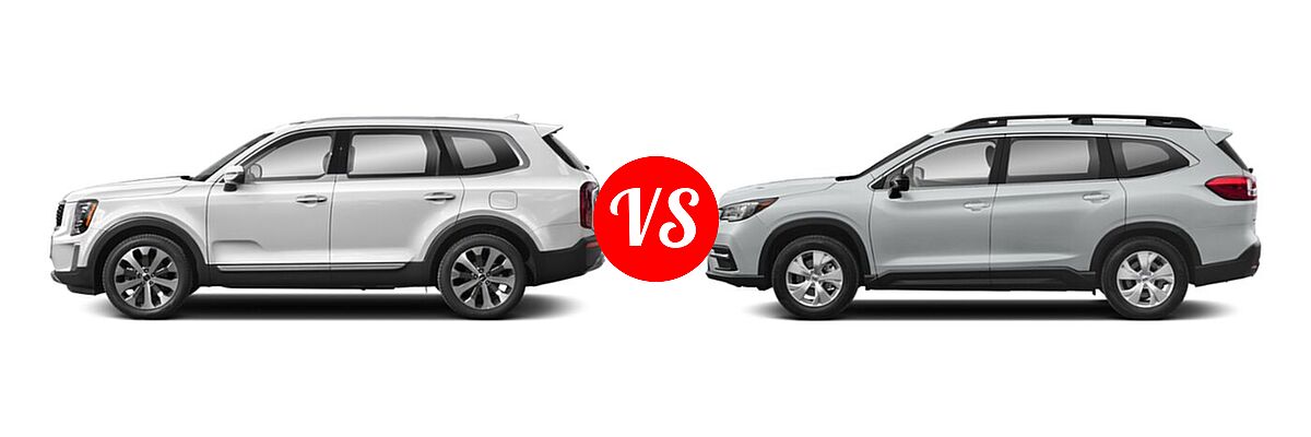 2022 Kia Telluride SUV S vs. 2022 Subaru Ascent SUV 8-Passenger - Side Comparison