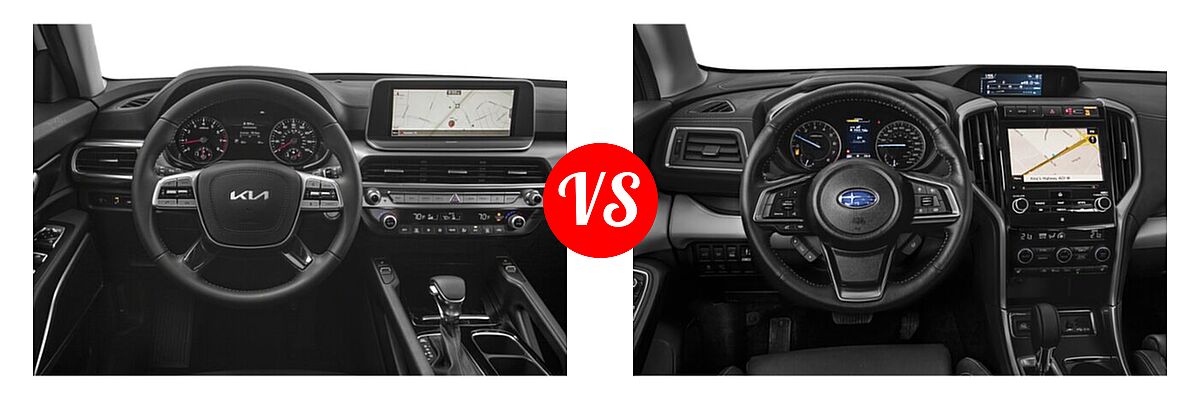 2022 Kia Telluride SUV S vs. 2022 Subaru Ascent SUV Premium - Dashboard Comparison