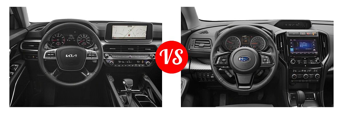 2022 Kia Telluride SUV S vs. 2022 Subaru Ascent SUV Onyx Edition - Dashboard Comparison