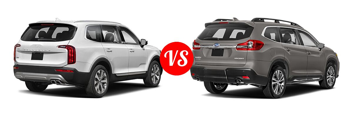2022 Kia Telluride SUV S vs. 2022 Subaru Ascent SUV Premium - Rear Right Comparison