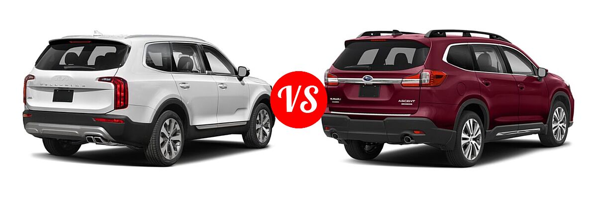 2022 Kia Telluride SUV S vs. 2022 Subaru Ascent SUV Limited - Rear Right Comparison