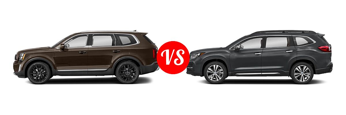 2022 Kia Telluride SUV SX vs. 2022 Subaru Ascent SUV Touring - Side Comparison