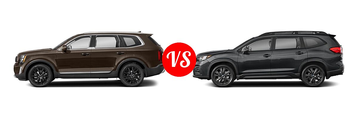 2022 Kia Telluride SUV SX vs. 2022 Subaru Ascent SUV Onyx Edition - Side Comparison