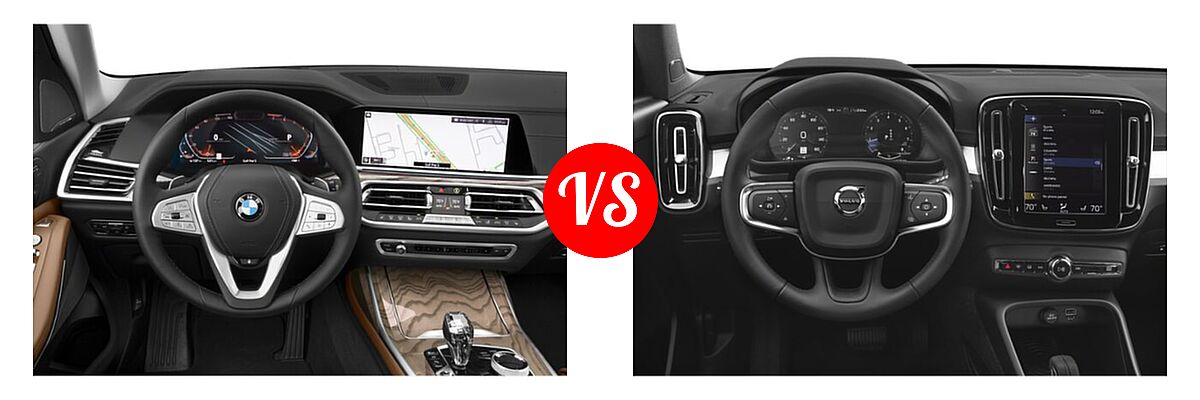 2022 BMW X7 SUV xDrive40i vs. 2019 Volvo XC40 SUV Momentum / R-Design - Dashboard Comparison