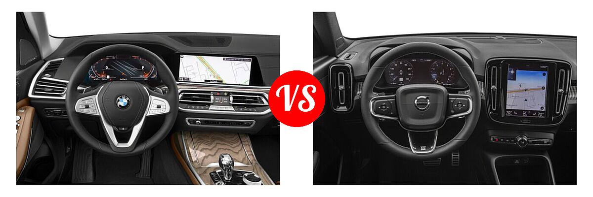 2022 BMW X7 SUV xDrive40i vs. 2019 Volvo XC40 SUV R-Design - Dashboard Comparison