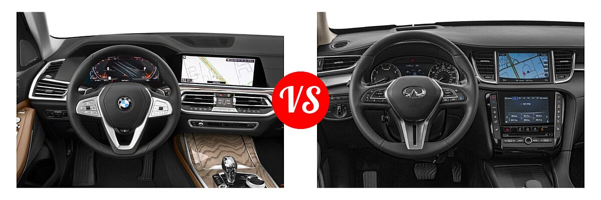 2022 BMW X7 SUV xDrive40i vs. 2019 Infiniti QX50 SUV ESSENTIAL / LUXE / PURE - Dashboard Comparison