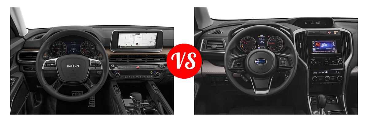2022 Kia Telluride SUV SX vs. 2022 Subaru Ascent SUV 8-Passenger - Dashboard Comparison