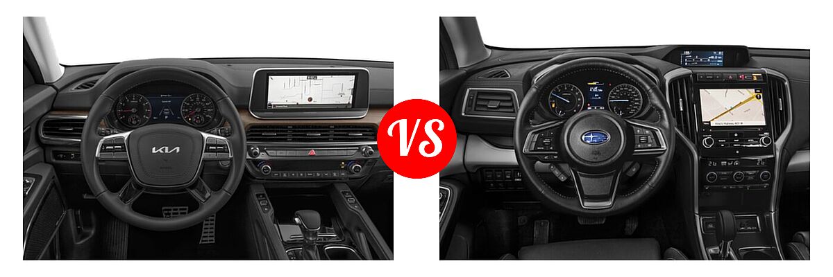 2022 Kia Telluride SUV SX vs. 2022 Subaru Ascent SUV Premium - Dashboard Comparison