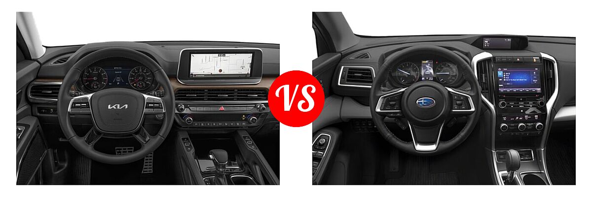 2022 Kia Telluride SUV SX vs. 2022 Subaru Ascent SUV Limited - Dashboard Comparison