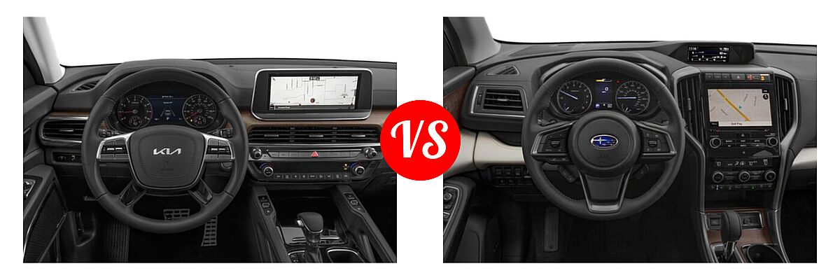 2022 Kia Telluride SUV SX vs. 2022 Subaru Ascent SUV Touring - Dashboard Comparison