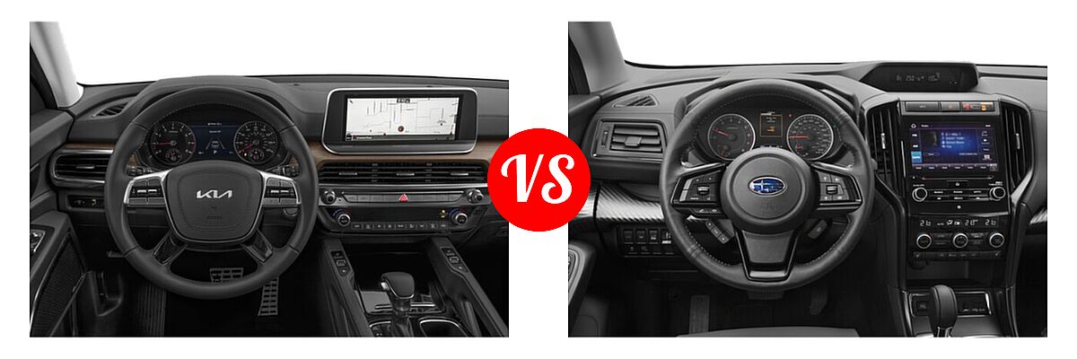 2022 Kia Telluride SUV SX vs. 2022 Subaru Ascent SUV Onyx Edition - Dashboard Comparison