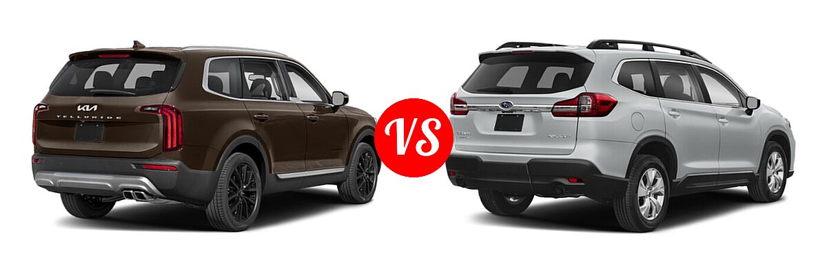 2022 Kia Telluride SUV SX vs. 2022 Subaru Ascent SUV 8-Passenger - Rear Right Comparison