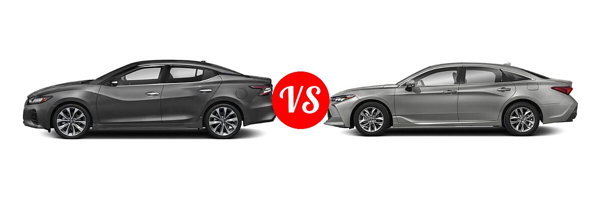 2022 Nissan Maxima Sedan Platinum vs. 2022 Toyota Avalon Sedan XLE - Side Comparison