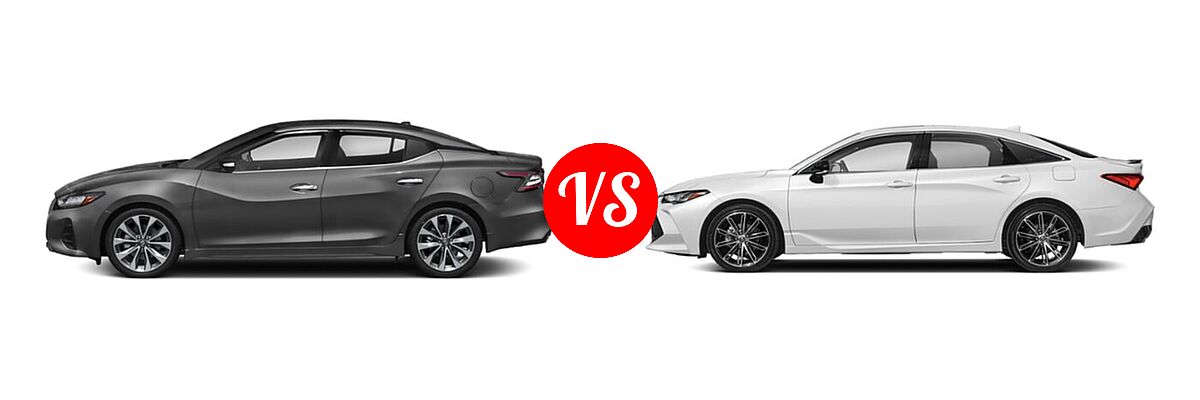 2022 Nissan Maxima Sedan Platinum vs. 2022 Toyota Avalon Sedan Touring - Side Comparison