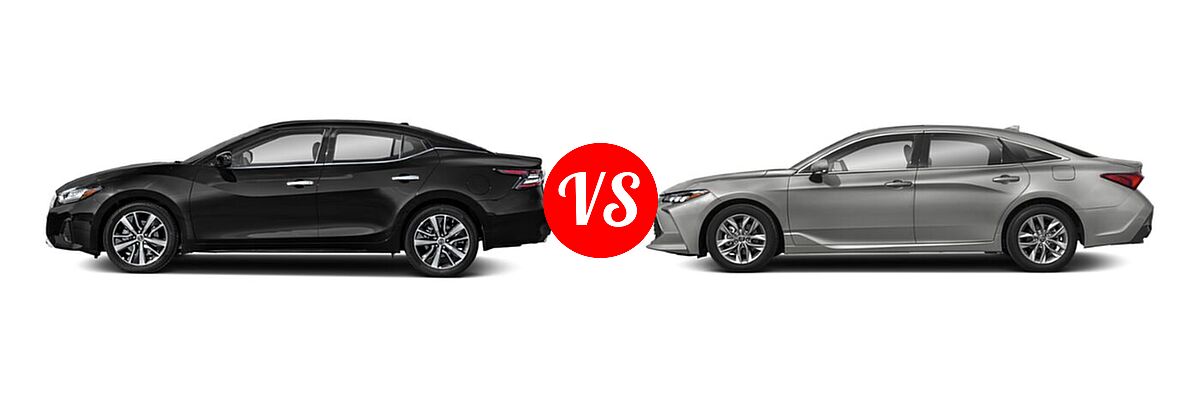 2022 Nissan Maxima Sedan SV vs. 2022 Toyota Avalon Sedan XLE - Side Comparison