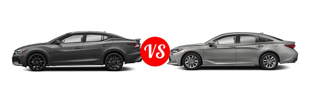 2022 Nissan Maxima Sedan SR vs. 2022 Toyota Avalon Sedan XLE - Side Comparison