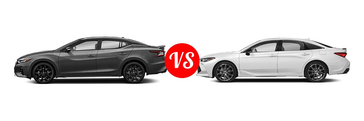 2022 Nissan Maxima Sedan SR vs. 2022 Toyota Avalon Sedan Touring - Side Comparison