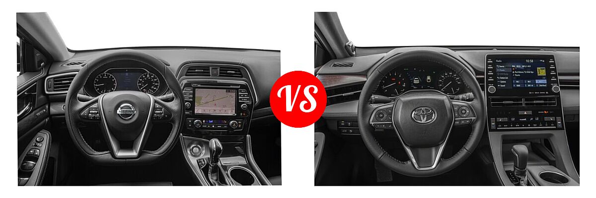 2022 Nissan Maxima Sedan Platinum vs. 2022 Toyota Avalon Sedan XLE - Dashboard Comparison