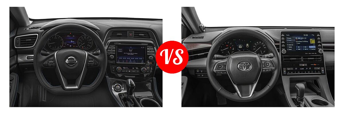 2022 Nissan Maxima Sedan SV vs. 2022 Toyota Avalon Sedan XLE - Dashboard Comparison