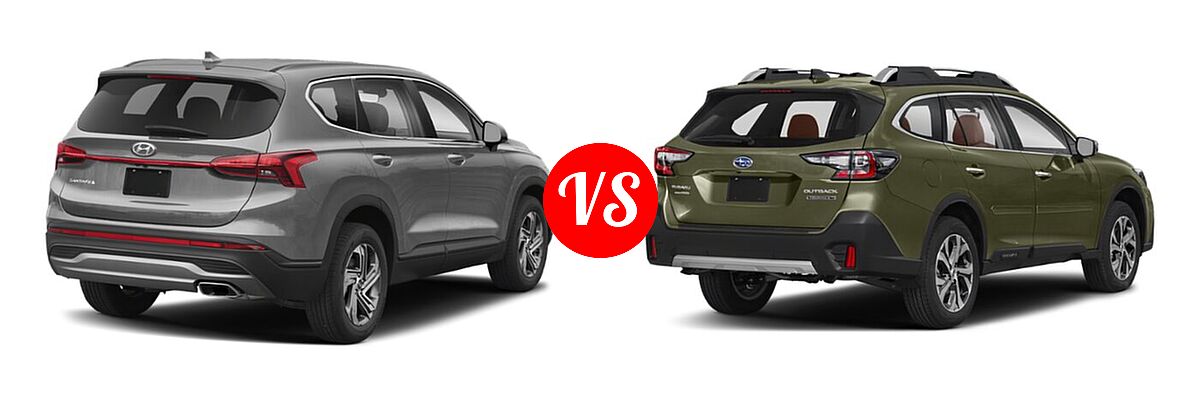 2022 Hyundai Santa Fe SUV SE vs. 2022 Subaru Outback SUV Touring XT - Rear Right Comparison