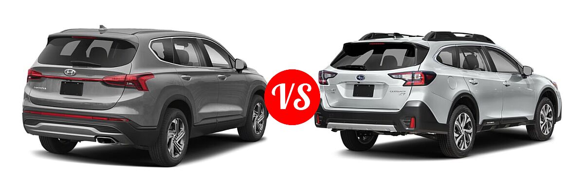 2022 Hyundai Santa Fe SUV SE vs. 2022 Subaru Outback SUV Limited - Rear Right Comparison