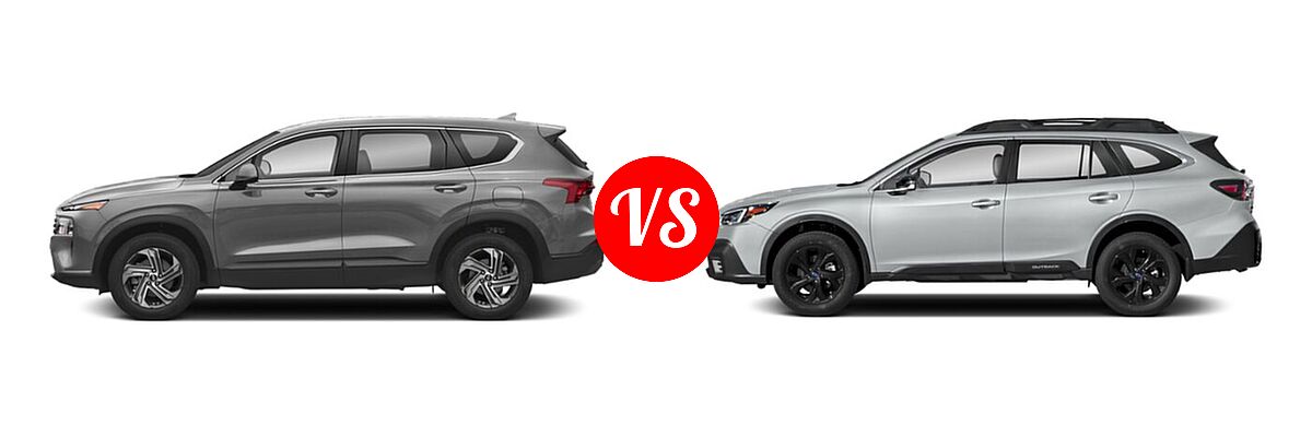 2022 Hyundai Santa Fe SUV SE vs. 2022 Subaru Outback SUV Onyx Edition XT - Side Comparison