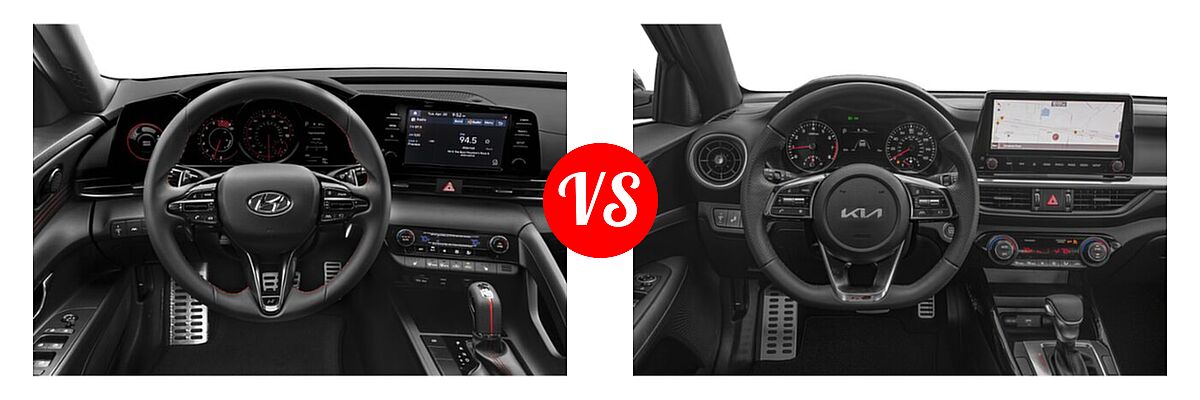 2022 Hyundai Elantra Sedan Limited vs. 2022 Kia Forte Sedan GT - Dashboard Comparison