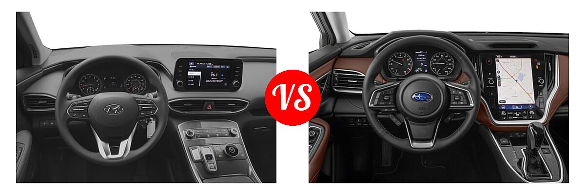 2022 Hyundai Santa Fe SUV SE vs. 2022 Subaru Outback SUV Touring XT - Dashboard Comparison
