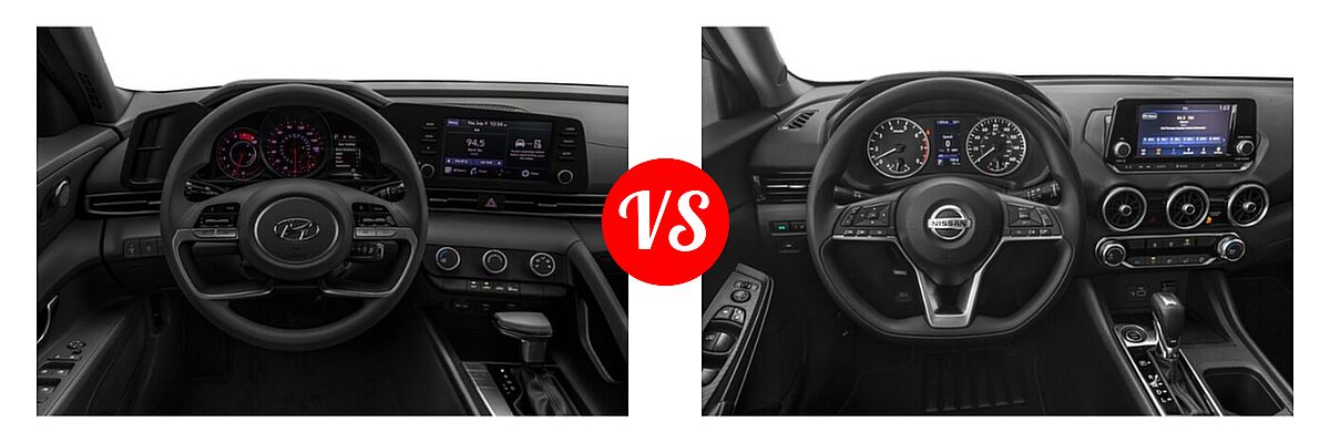 2022 Hyundai Elantra Sedan SE vs. 2022 Nissan Sentra Sedan S / SV - Dashboard Comparison