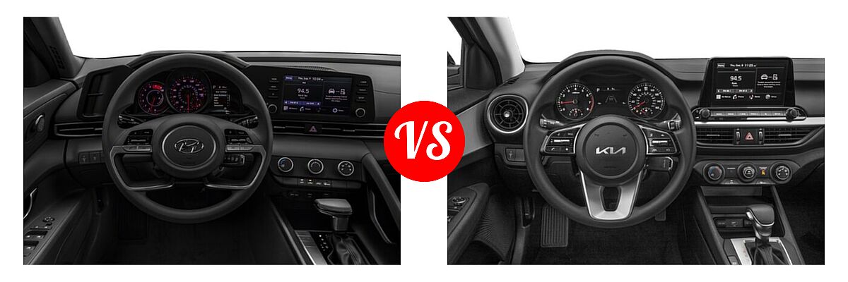 2022 Hyundai Elantra Sedan SE vs. 2022 Kia Forte Sedan FE / LXS - Dashboard Comparison