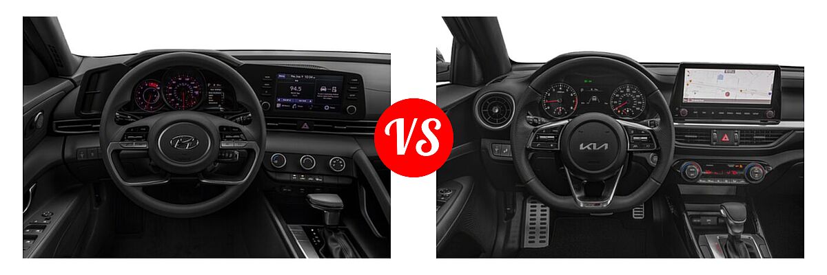 2022 Hyundai Elantra Sedan SE vs. 2022 Kia Forte Sedan GT-Line - Dashboard Comparison