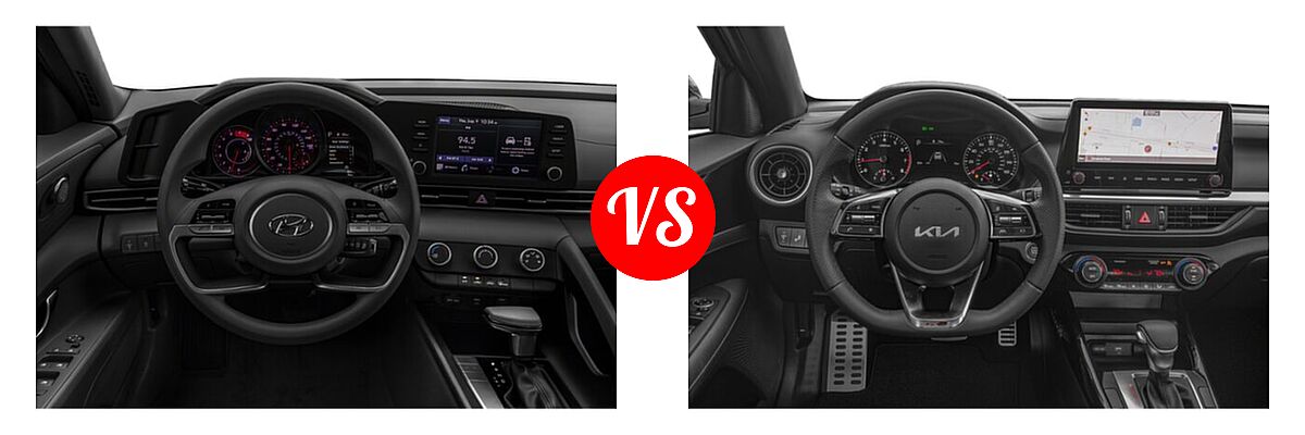 2022 Hyundai Elantra Sedan SE vs. 2022 Kia Forte Sedan GT - Dashboard Comparison