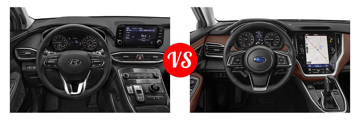 2022 Hyundai Santa Fe SUV SEL vs. 2022 Subaru Outback SUV Touring XT - Dashboard Comparison
