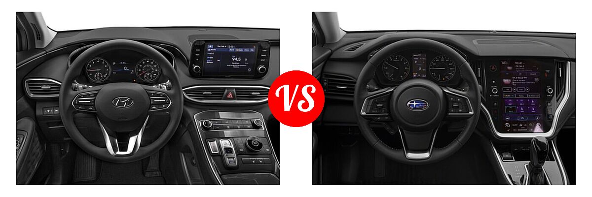 2022 Hyundai Santa Fe SUV SEL vs. 2022 Subaru Outback SUV Premium - Dashboard Comparison