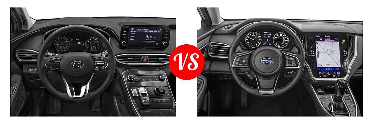 2022 Hyundai Santa Fe SUV SEL vs. 2022 Subaru Outback SUV Onyx Edition XT - Dashboard Comparison