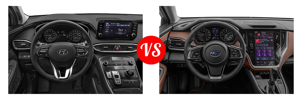 2022 Hyundai Santa Fe SUV SEL vs. 2022 Subaru Outback SUV Touring - Dashboard Comparison