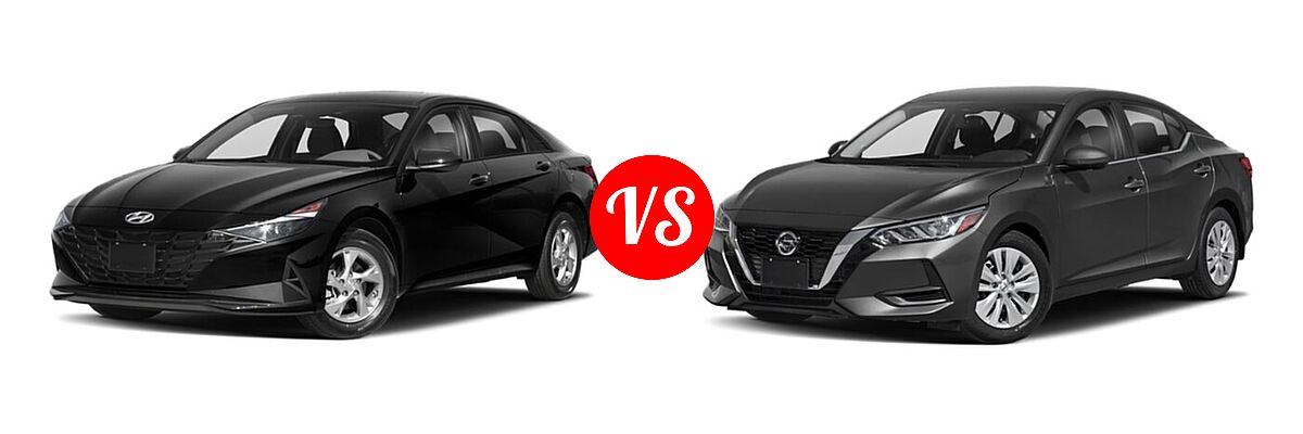 2022 Hyundai Elantra Sedan SE vs. 2022 Nissan Sentra Sedan S / SV - Front Left Comparison