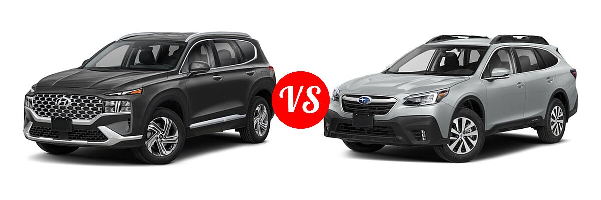2022 Hyundai Santa Fe SUV SEL vs. 2022 Subaru Outback SUV Premium - Front Left Comparison