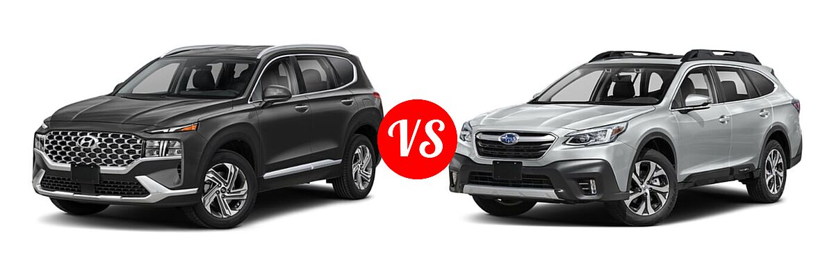 2022 Hyundai Santa Fe SUV SEL vs. 2022 Subaru Outback SUV Limited - Front Left Comparison
