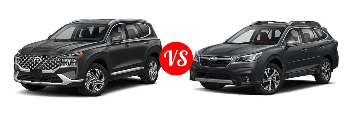 2022 Hyundai Santa Fe SUV SEL vs. 2022 Subaru Outback SUV Touring - Front Left Comparison