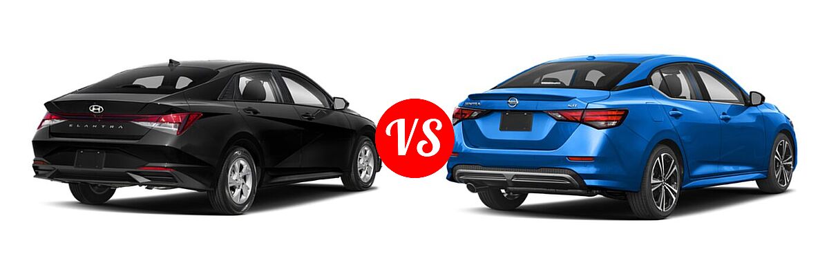 2022 Hyundai Elantra Sedan SE vs. 2022 Nissan Sentra Sedan SR - Rear Right Comparison
